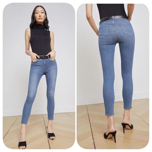 L'Agence Margot High-Rise Skinny Ankle Jeans Size 27 Blue